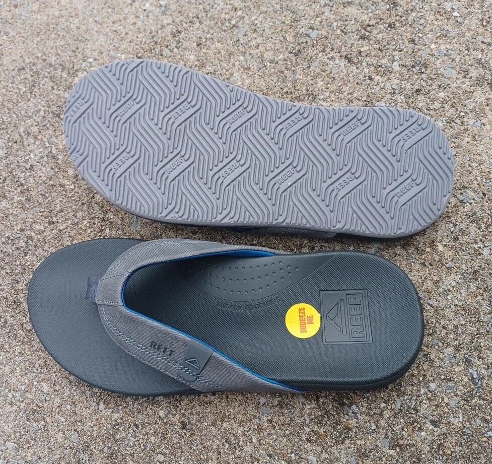 REEF RIDICULOUSLY COMFORTABLE サンダル 9 Reef Mens Ridiculously Comfortable Flip Flop Sz 8 Grey/blue
