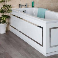 White Horizontal Stripe Bath 1700mm Front Bath Panel White Horizontal Stripe Bath 1700mm Front Bath Panel
