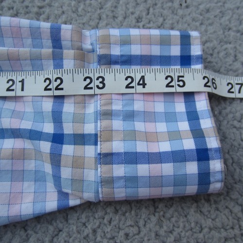 Peter Millar Camicie Uomo XL Plaid Bottoni Manica Lunga Carriera Ufficio - Foto 12 di 13