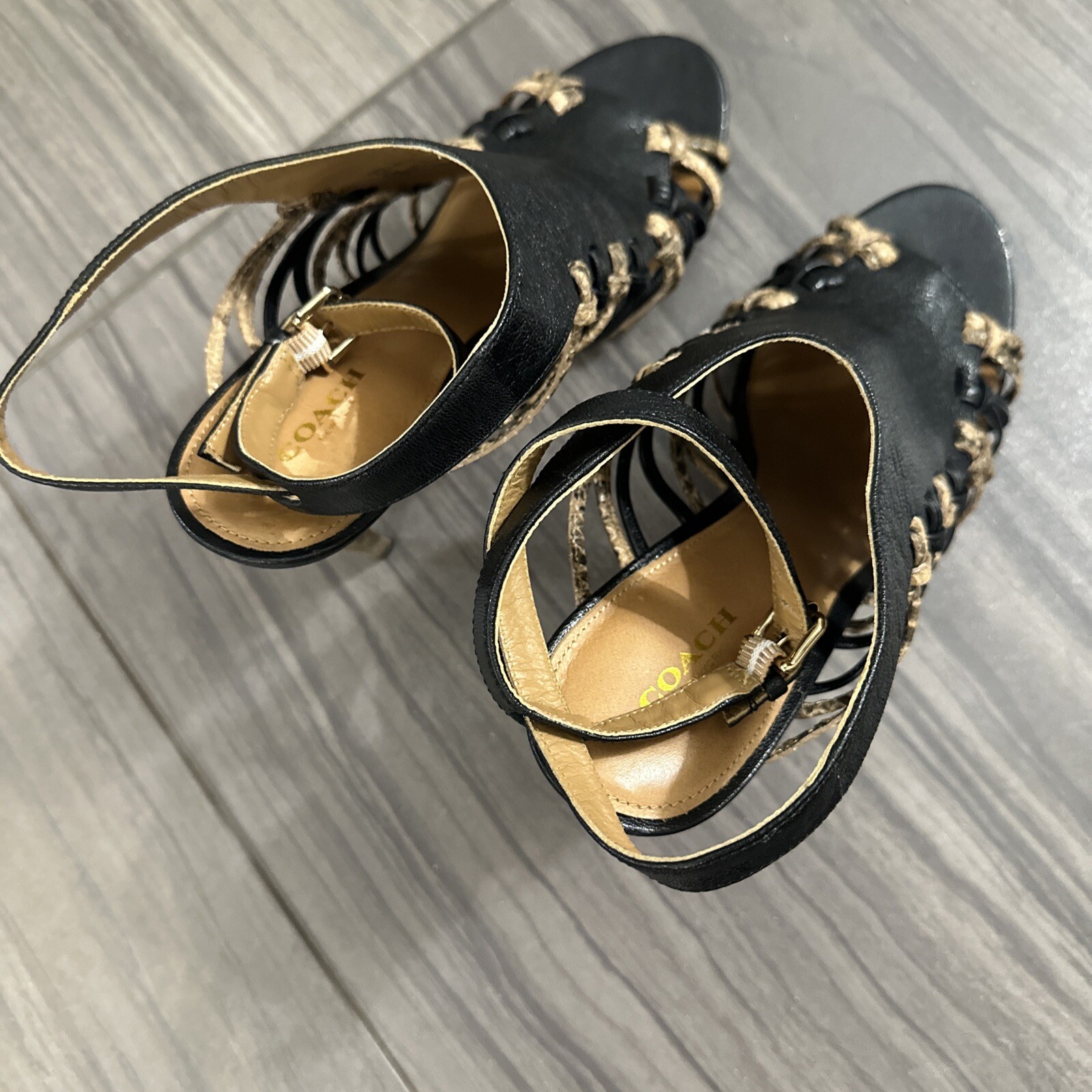 Coach Jody Python Print Ankle Stiletto Strappy Sh… - image 15