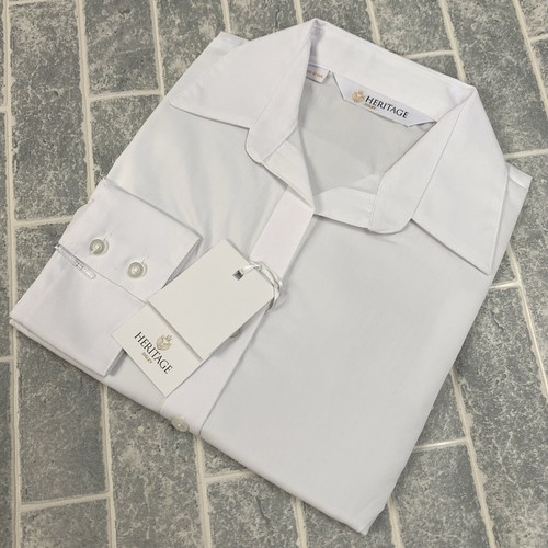 Disley Dervla Easy Care Blouse Women’s Shirt Size 8 White Long Sleeve Office - Picture 4 of 12