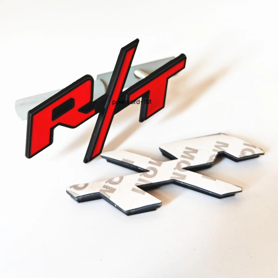 3X OEM para RT emblemas de parrilla delantera insignia R/T roja negra pegatina de guardabarros lateral de coche Foto 2 de 4