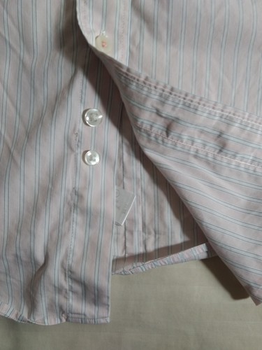 Thomas Pink Super Slim Button Shirt Men's 15.5/39 Medium Pink Striped Cotton LS - Picture 5 of 11