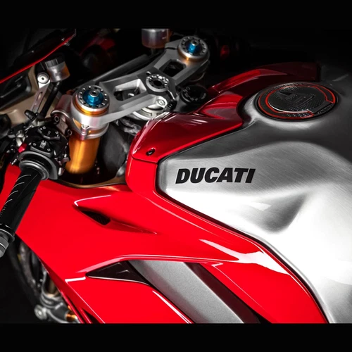 Gas Tank Fuel Cap Cover Decal Pad Panigale 1299/R/S 959/899/Monster Chrome Red - Picture 2 of 6