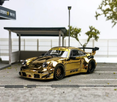 ZD Star 1:64 Gold RWB 911 993 GT Racing Sports Model Diecast