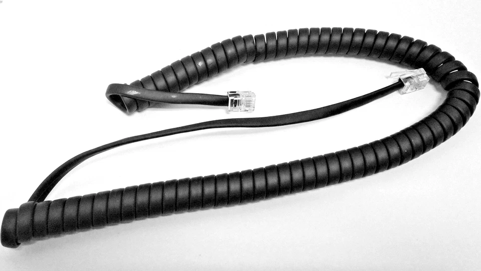 THE VOIP LOUNGE 9 Foot Handset Receiver Curly Cord Samsung Falcon iDCS 8D 18D 28D phone black