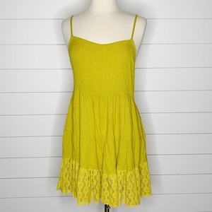 chartreuse slip dress