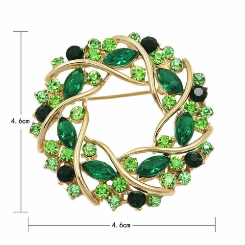 Flower Garland Brooch Pin Crystal Rhinestone Dress Pins Brooches Women's Jewelry - Picture 12 of 18