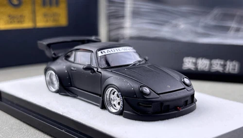 PGM 1:64 Matte Black RWB 993 Classic Sports Model Diecast Metal Car - Picture 8 of 15