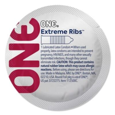 ONE Extreme Ribs Ribbed For Maximum Stimulation Lubricated Latex Bulk Condoms