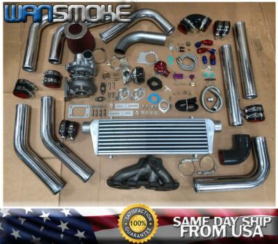 For Altima Sentra SE-R Spec-V QR25DE T3T4 .63 Turbo Kit Manifold Intercooler CH