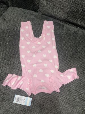 Cat & Jack Baby-Girls Long Sleeve Romper Pink Hearts -0-3 Months (WTF75)