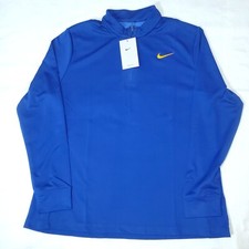 Nike Womens Dri-fit Victory 1/4 Zip running top sz S-M blue yellow DJ8521 498