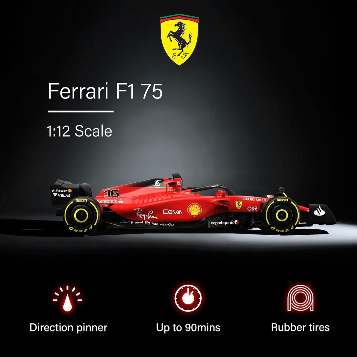 Authentic Licensed Rastar 1:12 Ferrari F1 75 Remote Control