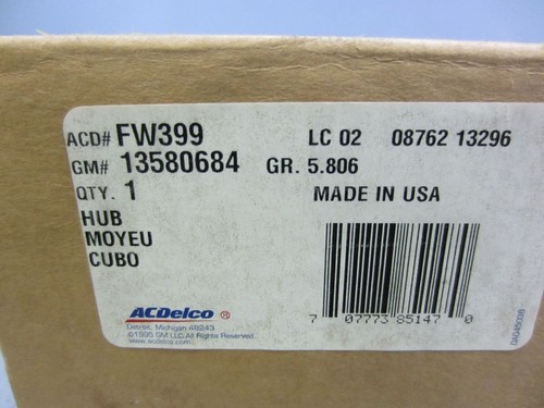 Kit de Rodamientos Cubo Rueda Chevrolet Camaro, Cadillac Cts 10-15 13580684 - Picture 6 of 6