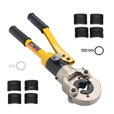 Hydraulic Pipe Cutter Copper Tube Fittings Crimping Tool w/ 1/2 3/4 & 1-inch Jaw