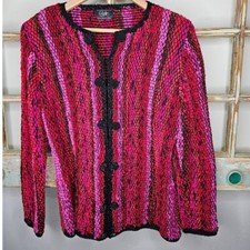 Vintage Estelle Gracer Fiber Artist Hand Woven Cardigan size large