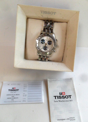 S/S Men's Tissot 1853 200M Chronograph Quartz Watch w/ Box & Papers T362/462