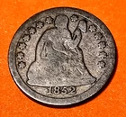1852 Philadelphia Mint Silver Seated Liberty Dime