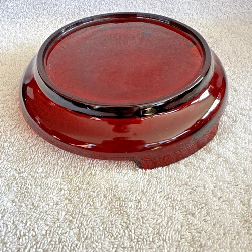 Anchor Hocking Punch Bowl Stand Base Only Royal Ruby Red Glass Vintage