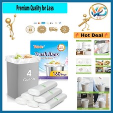 4 Gallon Trash Bags 120 Count Clear Small Plastic Garbage Bags for Kitchen