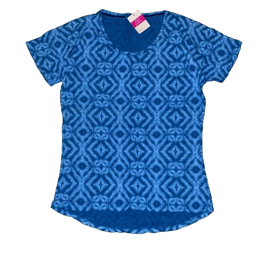 Top FRESH PRODUC XSmall Azul Marino Shibori $48 Hannah SS NUEVO CON ETIQUETAS XS Foto 4 de 4