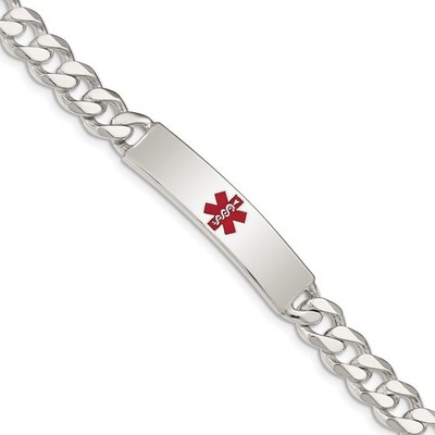 Sterling Silver Polished Curb Link ID 7.5 in Bracelet 19.29g for Mom