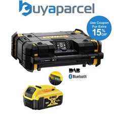 Dewalt 18v Tstak DAB Digital Site Radio Bluetooth Charger USB + 4.0AH Battery