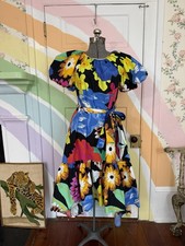 Christopher John Rogers X Target Bold Floral Puff Sleeve Dress Sz XXS 🧡🍄