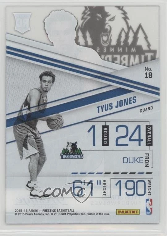 2015-16 Panini Prestige Acetate Rookies Tyus Jones #18 RC - Image 2 of 2