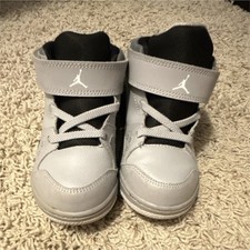 Jordan Flight Origin BT Toddler Sneaker 9C Gray/White/Black Hook Loop