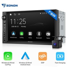 In-Dash 7" QLED Double DIN CarPlay Android Auto Car Stereo Radio GPS DSP USB RDS