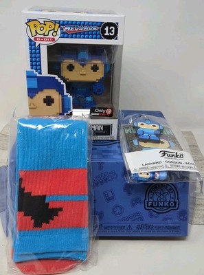 FUNKO POP 8-BIT MEGA MAN BLUE #13 GAMESTOP EXCLUSIVE 2017 MYSTERY COMPLETE BOX