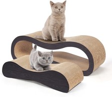 2 in 1 Cat Scratcher Cardboard Lounge Bed, Cat Scratching Post, Durable Board