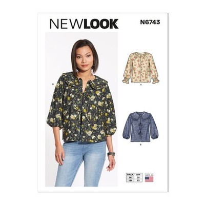 New Look 6743 Schnittmuster Misses Damen Blusen & Tops Größe 8-20 ungeschnitten