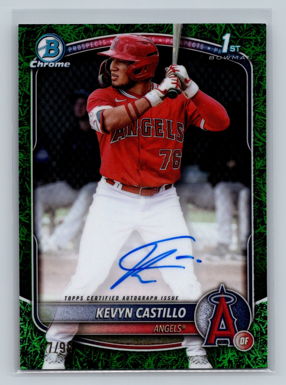 Kevyn Castillo 2025 Bowman Chrome 1st Green Grass Refractor Auto /99 #BCP-82
