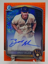 2025 Bowman - Chrome Prospect Mega Box Autographs Brock Wilken #BMA-BW Orange...