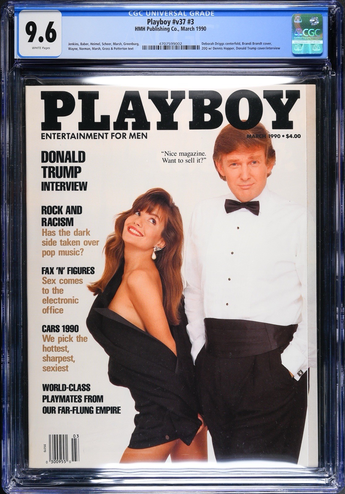 CGC 9.6 Playboy March 1990 #37 #3 Donald Trump Cover Interview White Pages