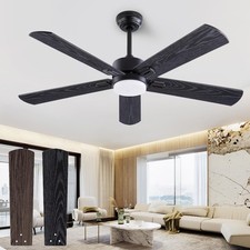QUTWOB 52" Ceiling Fans with Light and Remote,Farmhouse 5 Blades Quiet Revers...