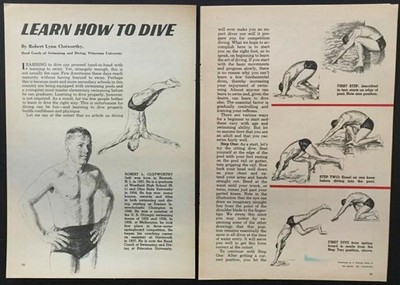  Learn How To Dive  by Bob Clotworthy Champion Diver 1961 graphic pictorial