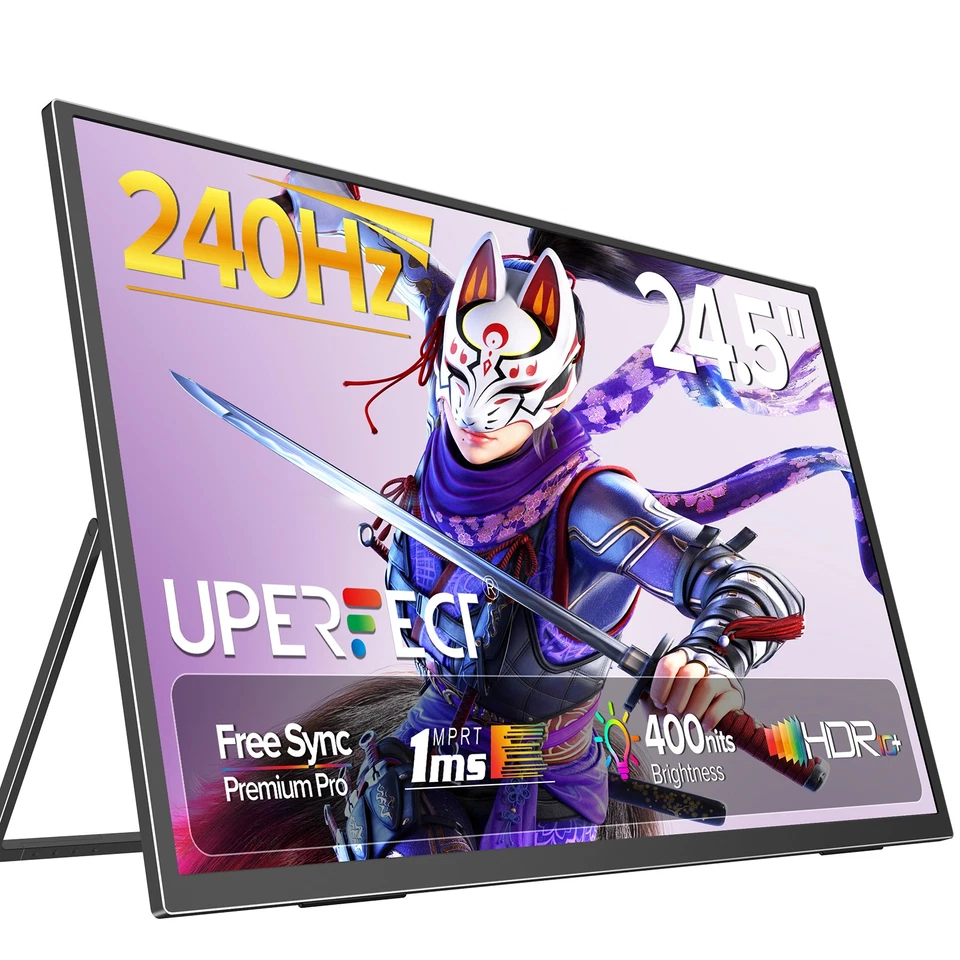 UPERFECT 24,5 Zoll Portable Monitor 1920×1080 240Hz Gaming Bildschirm USB-C