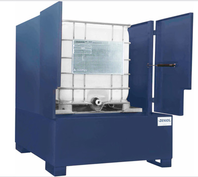 IBC Spill Containment Pallet - Enclosed with Access - Painted Steel Construction