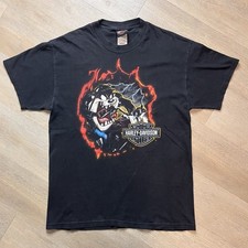 Vintage Harley Davidson double sided Taz Looney tunes T - medium