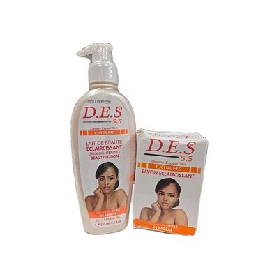 D.E.S 5.5 Body Lotion 7.5 Fl.oz & Soap 6.7 Oz 190g SET. Free & Fast Shipping  