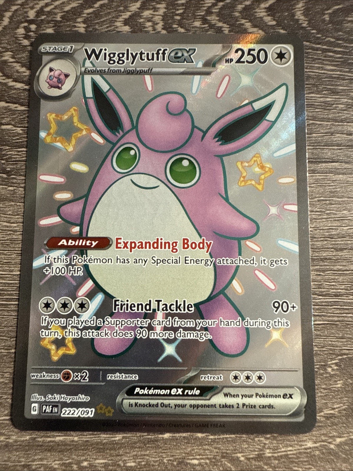 Wigglytuff ex 222/091 SV: Paldean Fates Holo