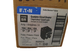 NEW Eaton BQ2302115 Miniature Circuit Breakers Quad 15 Amp 30 Amp