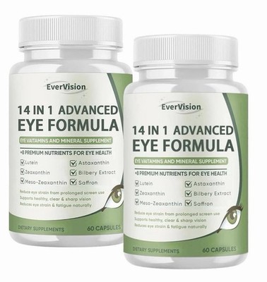 2 Pack Evervision 14 in 1 Advanced Eye Formula - 60 Capsules Each