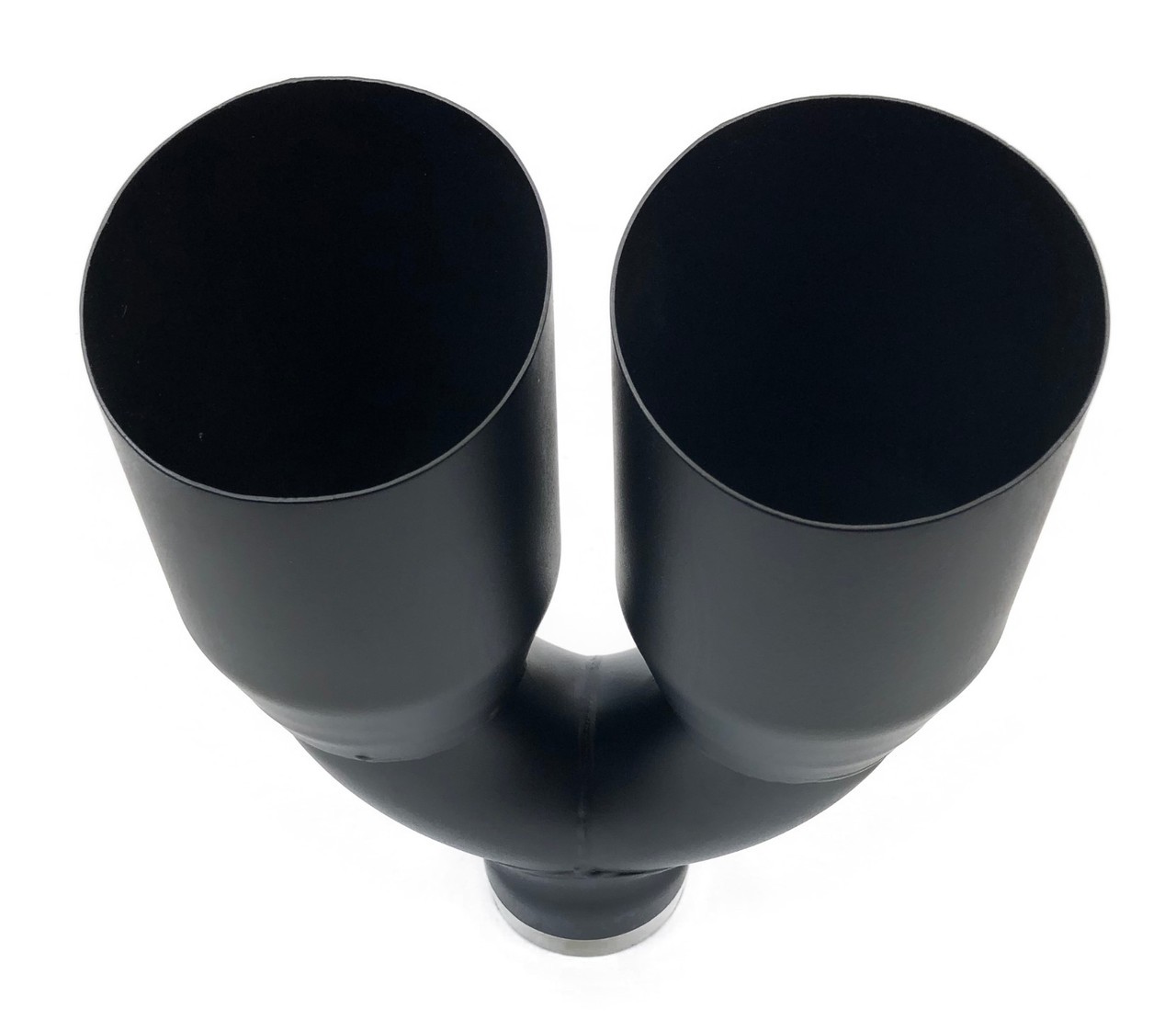 Exhaust Tip 2.50 In Inlet Dual 3.50 Dia Outlets 10.00 In Long Slant Black HT Sta