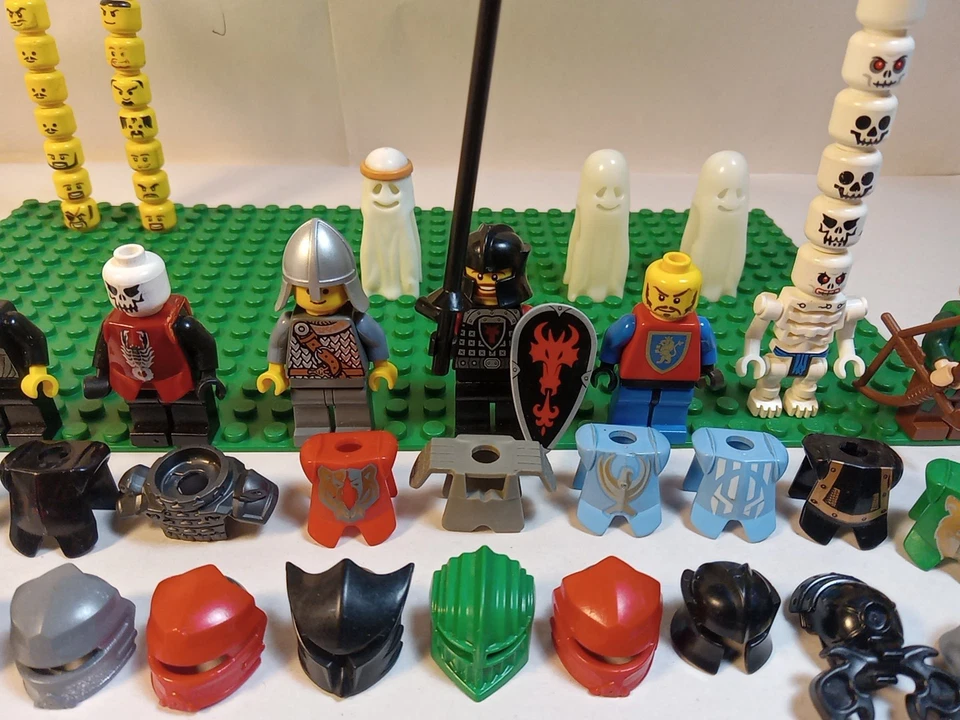 Lot of LEGO Kingdoms Castle Knight Fantasy Minifigures Torsos Armor Masks More + - Image 4 of 4