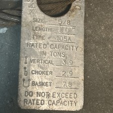 Ashley Sling 10’ Wire Rope 5/8” Heavy Duty Lifting Hoist Eye & Eye